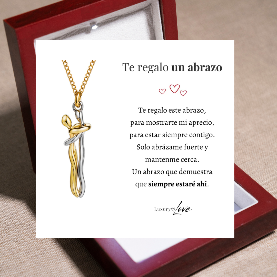 Collar Abrazo-Eterno® para mi Madre (con Nota especial y Caja de madera con luz)