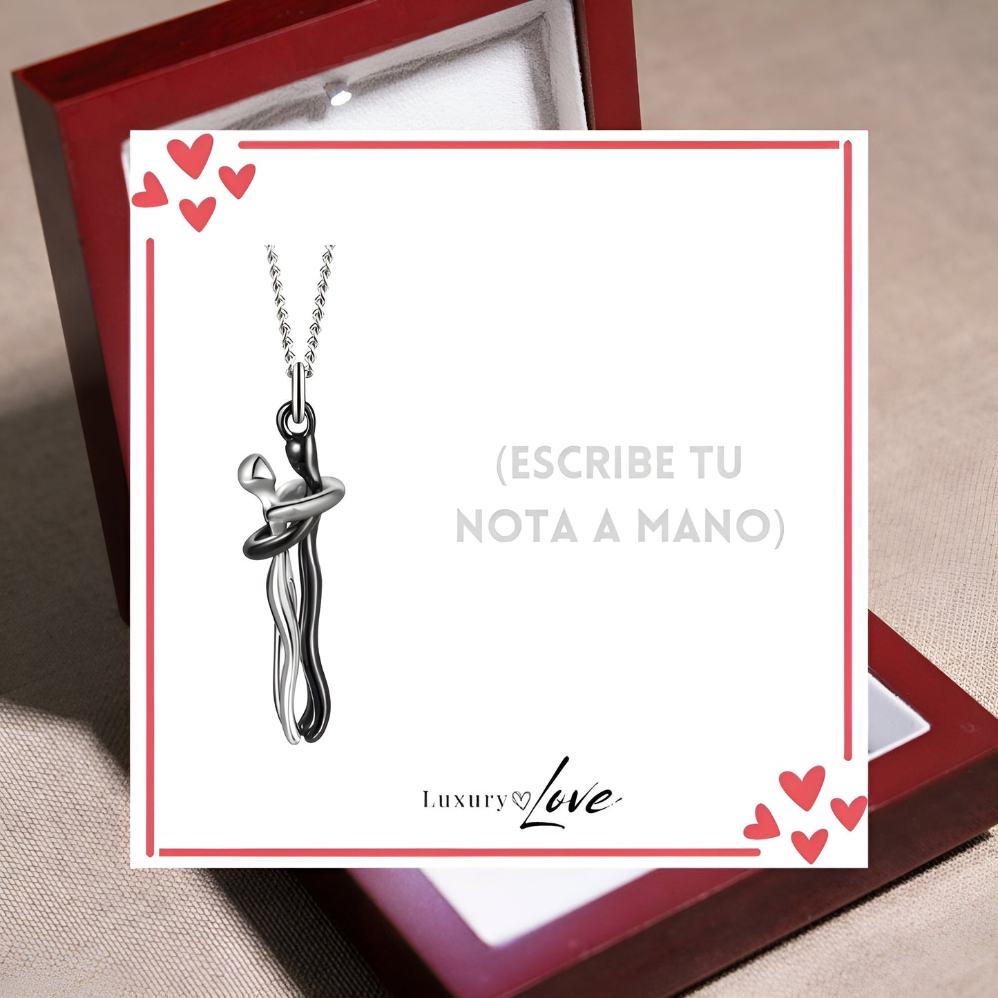 Collar Abrazo-Eterno®  para mi Hija (con Nota especial y Caja de madera con luz)