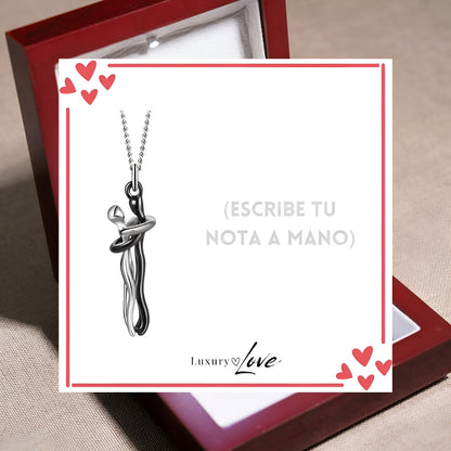 Collar Abrazo-Eterno®  para mi Hija (con Nota especial y Caja de madera con luz)