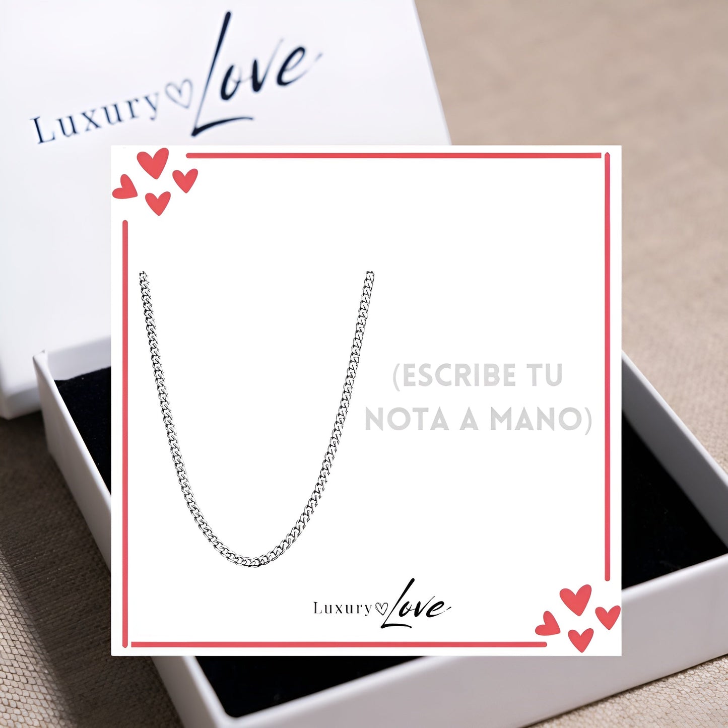 Collar Cuban Style® Plateado para mi Padre (con carta dedicada a escoger)