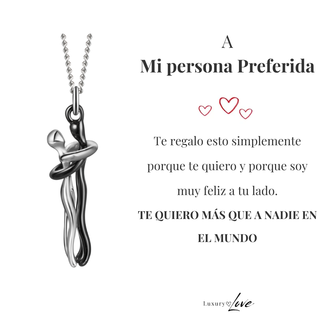 Collar Abrazo-Eterno® para mi Amor (con Nota especial y Caja de madera con luz)