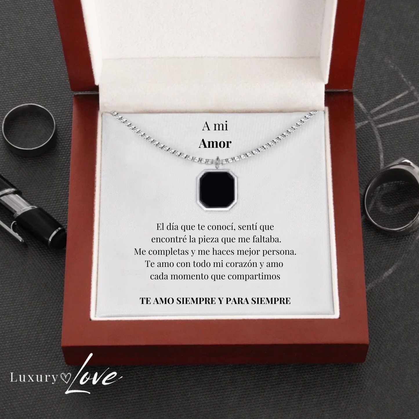 Collar Confianza® para mi Hombre (con carta dedicada y Caja con Luz)