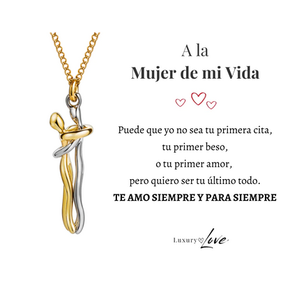 Collar Abrazo-Eterno® para mi Amor (con Nota especial y Caja de madera con luz)
