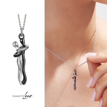 Collar Abrazo-Eterno®  para mi Hija (con Nota especial y Caja de madera con luz)