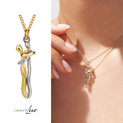 Collar Abrazo-Eterno®  para mi Hija (con Nota especial y Caja de madera con luz)