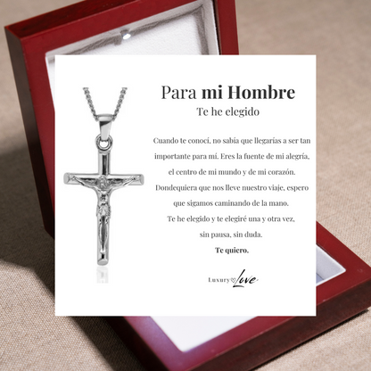 Collar Cruz® para mi Hombre (con carta dedicada y Caja con Luz)