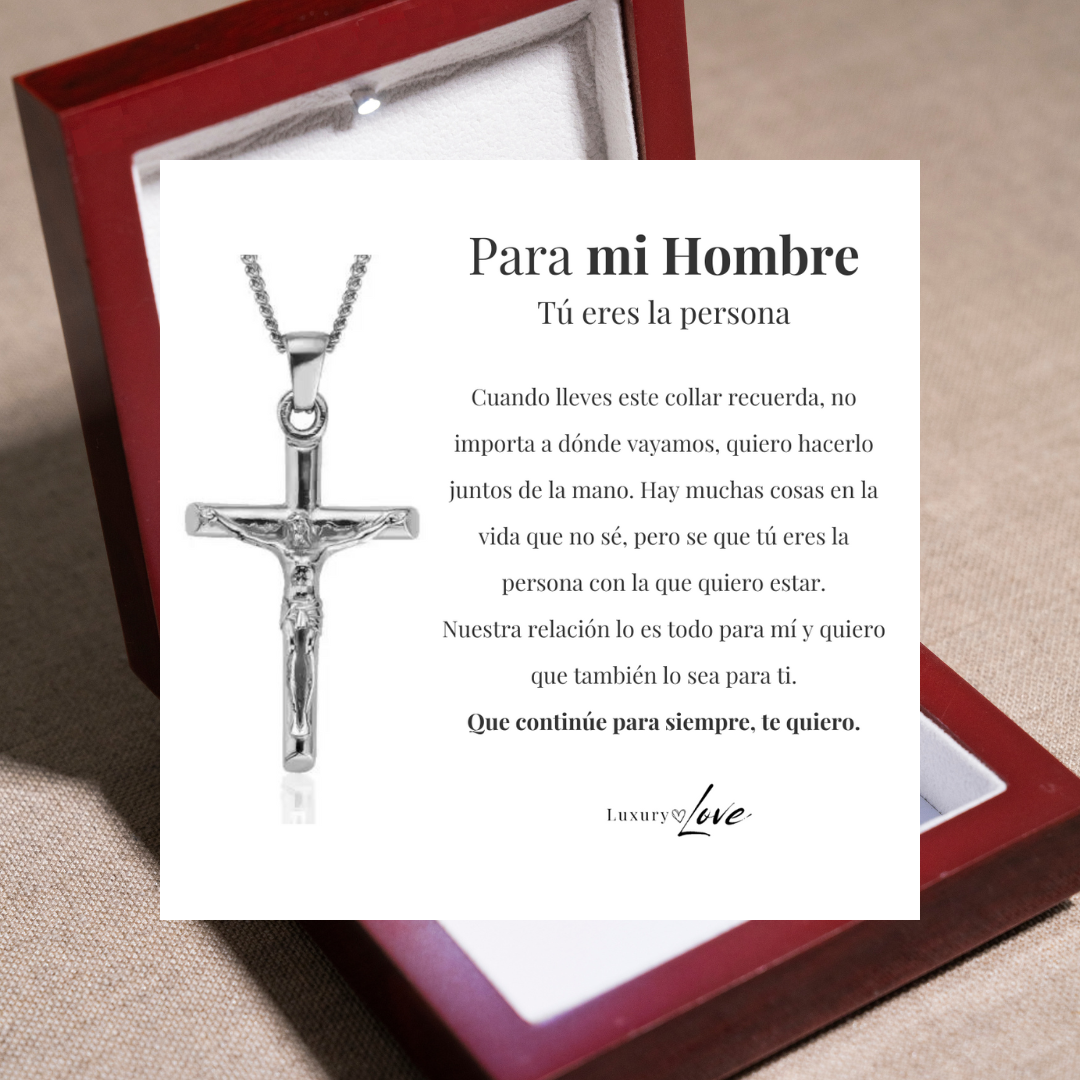 Collar Cruz® para mi Hombre (con carta dedicada y Caja con Luz)