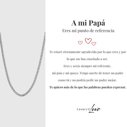 Collar Cuban Style® Plateado para mi Padre (con carta dedicada a escoger)