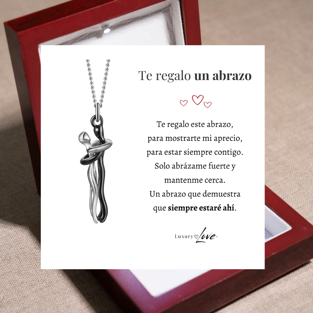 Collar Abrazo-Eterno®  para mi Madre (con Nota especial y Caja de madera con luz)