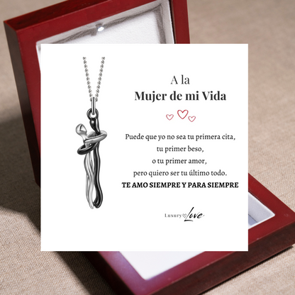 Collar Abrazo-Eterno® para mi Amor (con Nota especial y Caja de madera con luz)