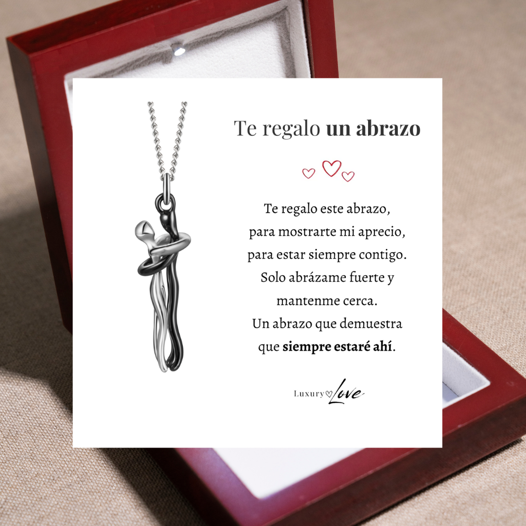 Collar Abrazo-Eterno®  para mi Hija (con Nota especial y Caja de madera con luz)